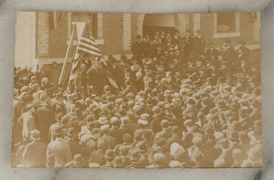 Lot 111 - Single Antique Postcard, Real Photo Postcard R.P.P.C. Of William Howard Taft Delivering A Campaign Speech, Circa 1908 