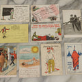 Lot 112 - Grouping Of Nine Antique Comic And Cartoon Postcards Including Painting The Town Red, Drinking, Drunk Hobo Clowns, And More, Early 20th Century