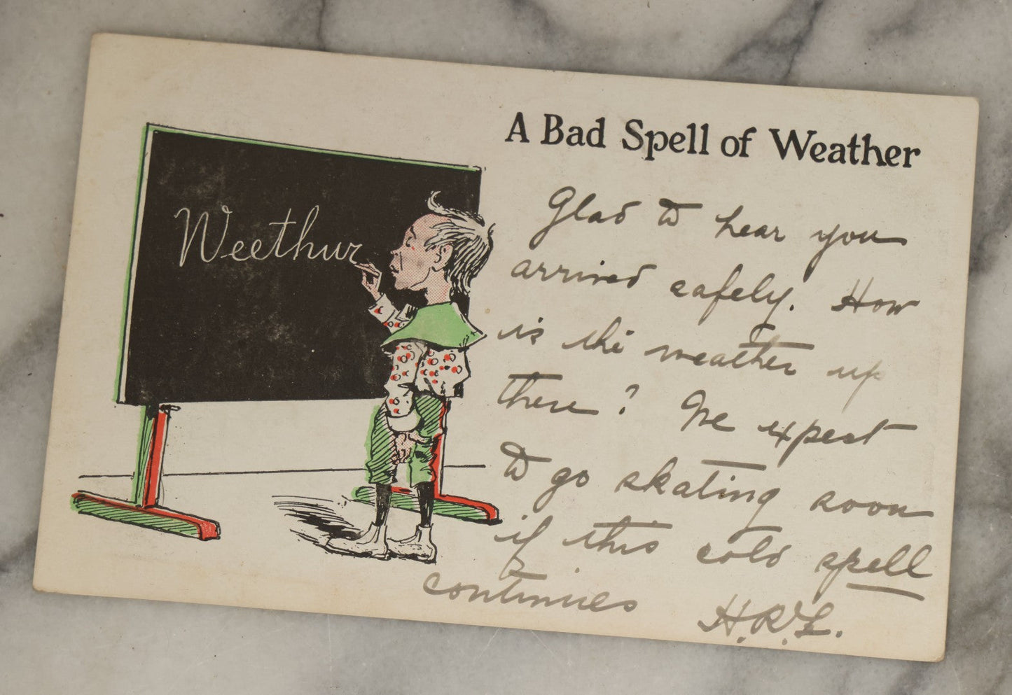 Lot 112 - Grouping Of Nine Antique Comic And Cartoon Postcards Including Painting The Town Red, Drinking, Drunk Hobo Clowns, And More, Early 20th Century
