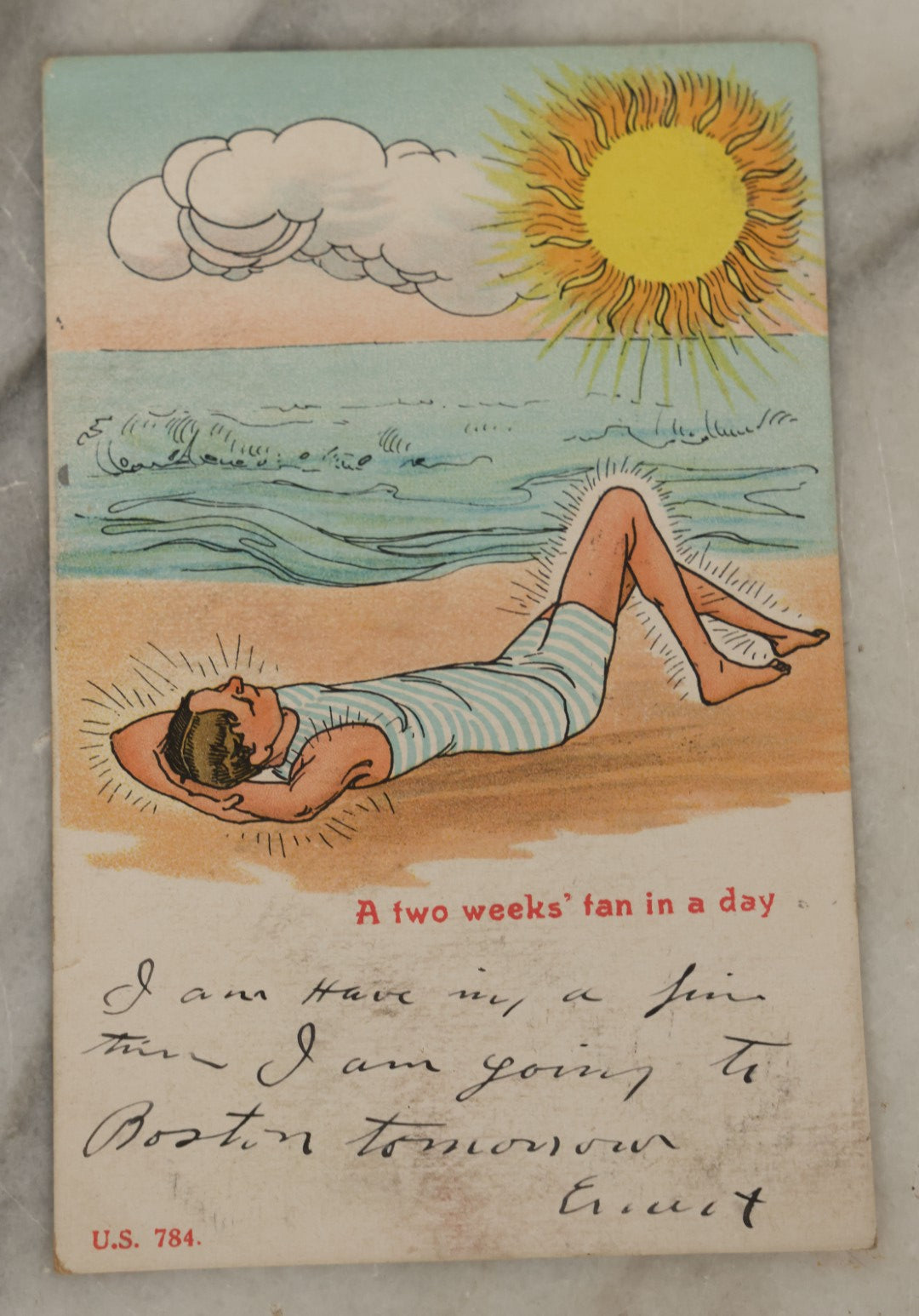 Lot 112 - Grouping Of Nine Antique Comic And Cartoon Postcards Including Painting The Town Red, Drinking, Drunk Hobo Clowns, And More, Early 20th Century