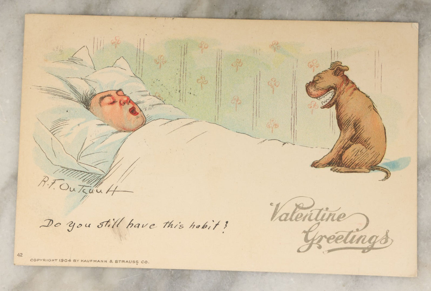 Lot 114 - Grouping Of Three Antique Postcards Including Two With Buster Brown Dog Cartoon, And Three Little Pigs, Early 20th Century