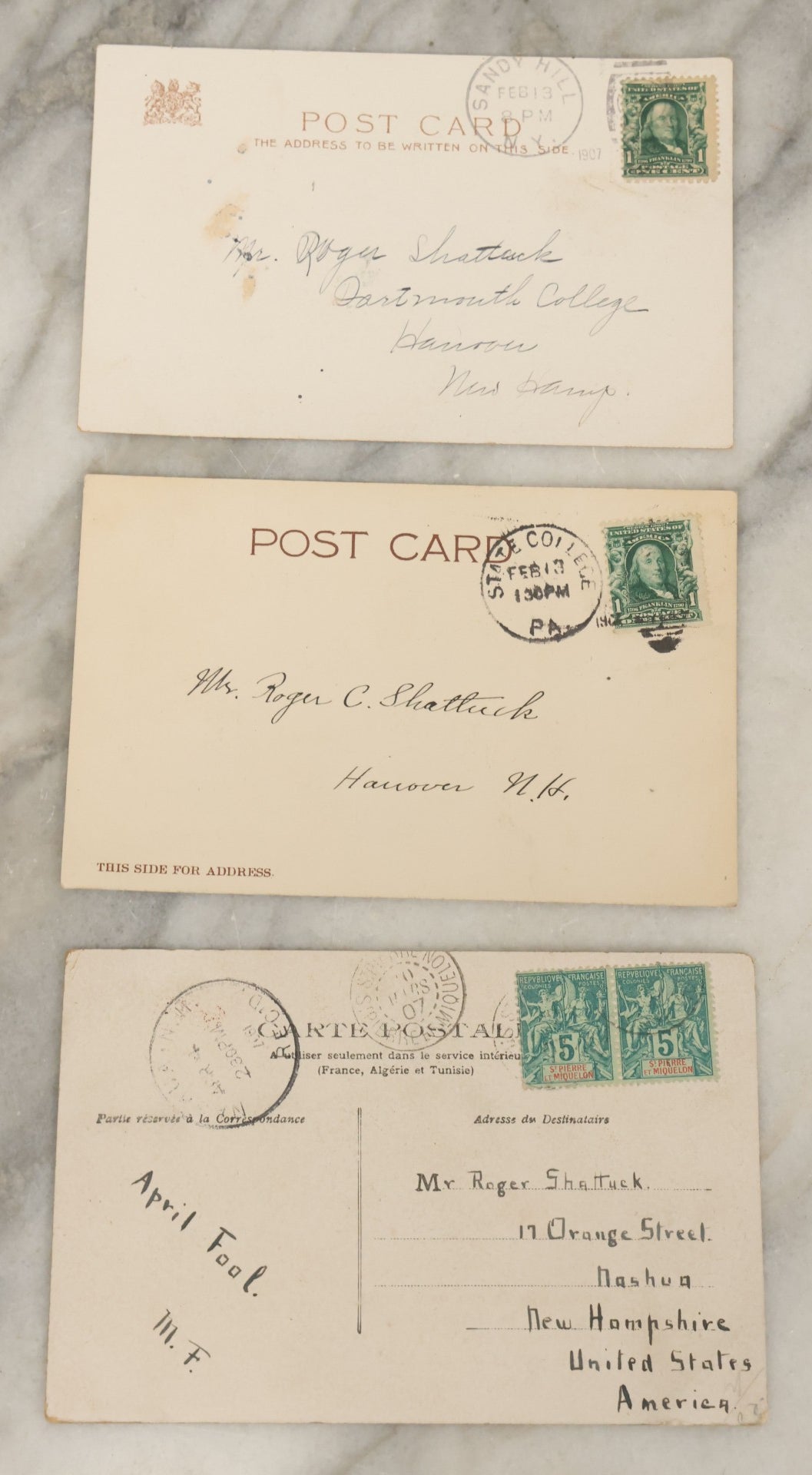 Lot 114 - Grouping Of Three Antique Postcards Including Two With Buster Brown Dog Cartoon, And Three Little Pigs, Early 20th Century