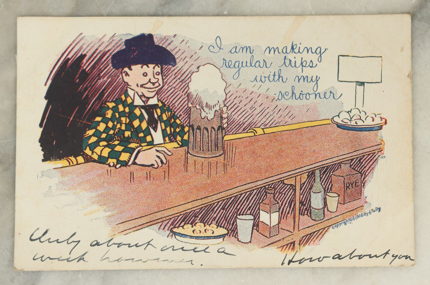 Lot 115 - Grouping Of Nine Antique Postcards Related To Drinking, Drunkenness, Liquor, Etc, Early 20th Century