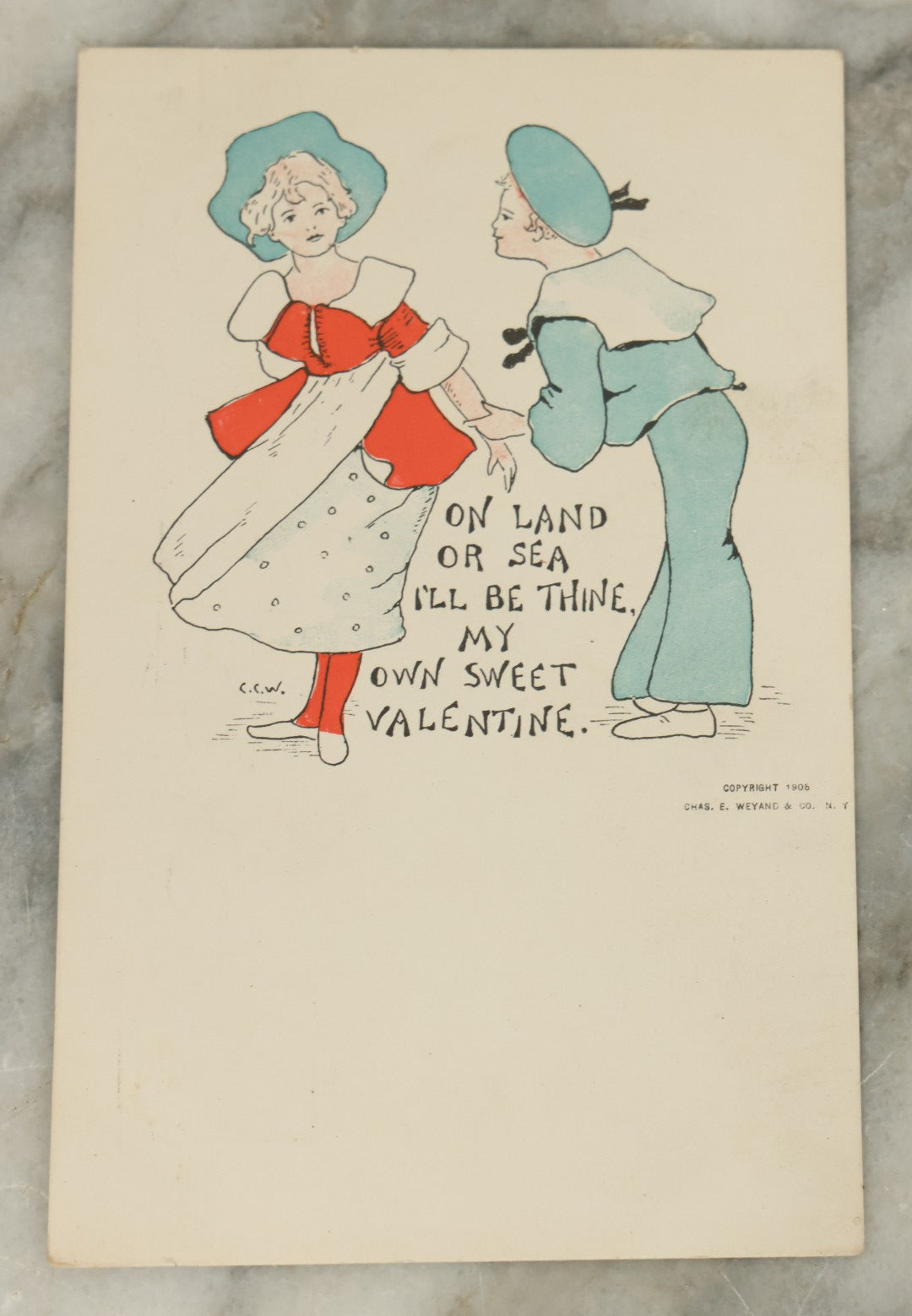 Lot 116 - Grouping Of Eleven Antique Postcards Relating To Valentine's Day, Romance, Holidays, Etc., Early 20th Century