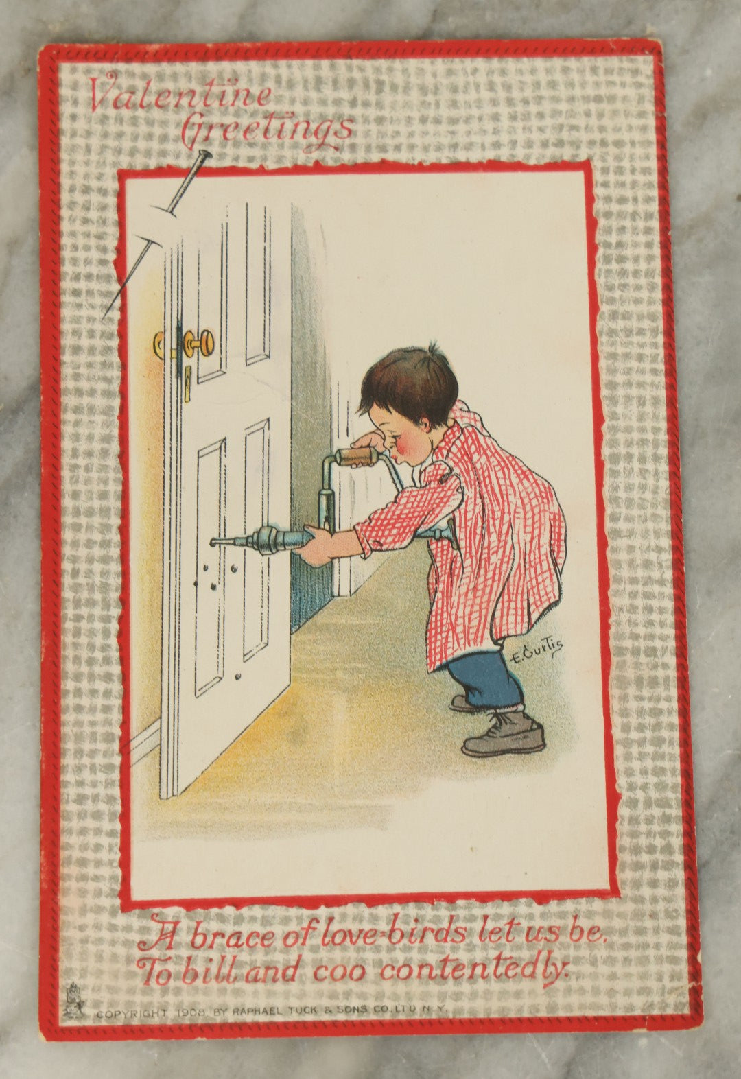 Lot 116 - Grouping Of Eleven Antique Postcards Relating To Valentine's Day, Romance, Holidays, Etc., Early 20th Century