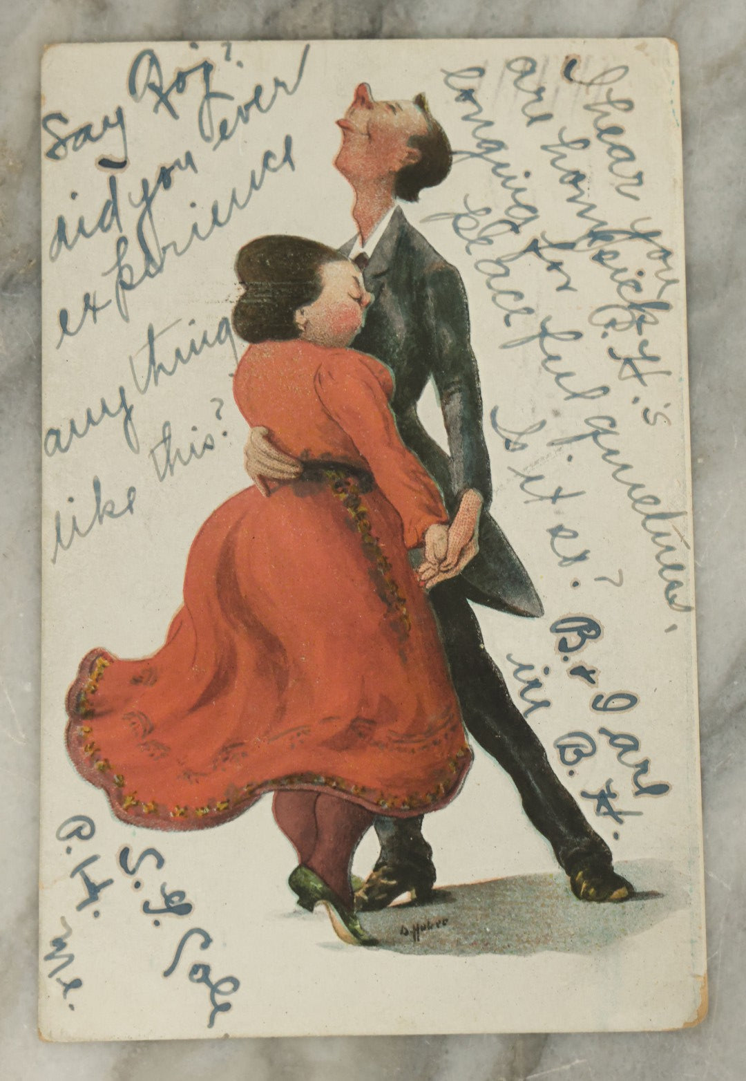 Lot 116 - Grouping Of Eleven Antique Postcards Relating To Valentine's Day, Romance, Holidays, Etc., Early 20th Century