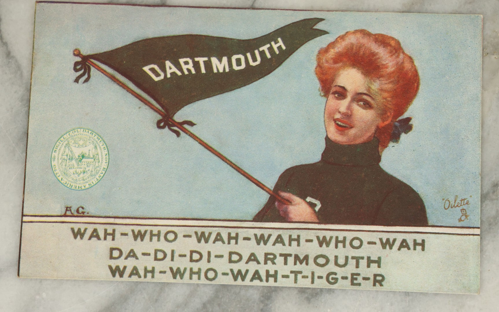 Lot 117 - Grouping Of Seven Antique Postcards Related To College Sports, Football, Basketball, Etc., Dartmouth College, New Hampshire, Early 20th Century