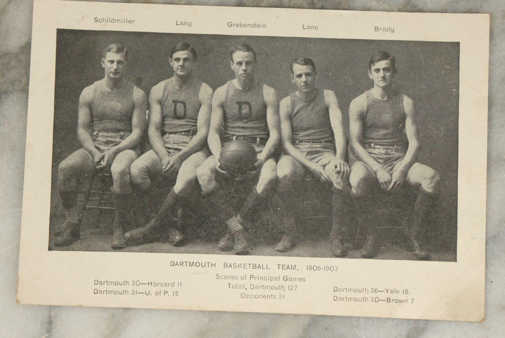 Lot 117 - Grouping Of Seven Antique Postcards Related To College Sports, Football, Basketball, Etc., Dartmouth College, New Hampshire, Early 20th Century