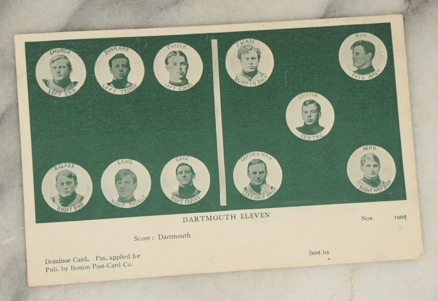 Lot 117 - Grouping Of Seven Antique Postcards Related To College Sports, Football, Basketball, Etc., Dartmouth College, New Hampshire, Early 20th Century