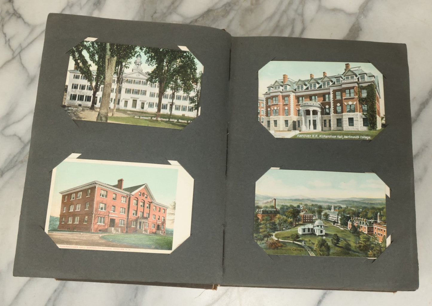 Lot 118 - Large Antique Postcard Album With 125+ Antique Postcards, Mostly Relating To Locations, Landmarks, Including Old Orchard Beach, Maine, Dartmouth College, New Hampshire, Other New England Scenes, All Postcards Pictured