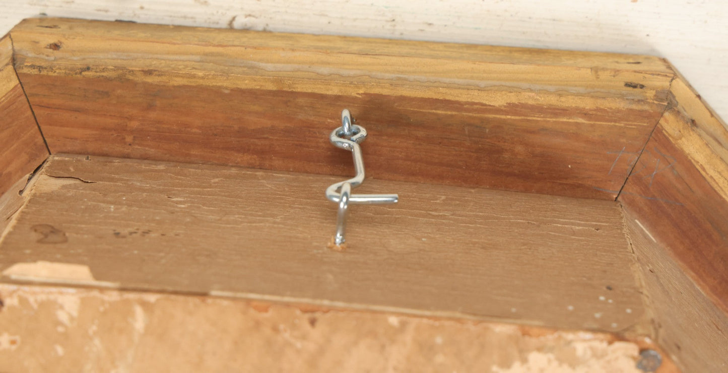 Lot 001 - Antique Victorian Human Hair Work Wreath In Octagon Shadow Box With Paper Label From J.D. Powers' Photograph Rooms, Springfield, Vermont, 20" x 20" x 6"