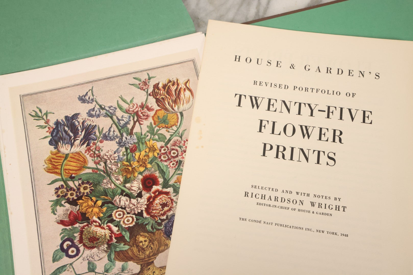 Lot 104 - "House And Garden Revised Portfolio Of Twenty-Five Flower Prints" Selected And With Notes By Richardson Wright, Editor-In-Chief, By The Conde Nast Publications Inc., New York, 1948, Note Only 22 Prints Present, 3 Are Missing