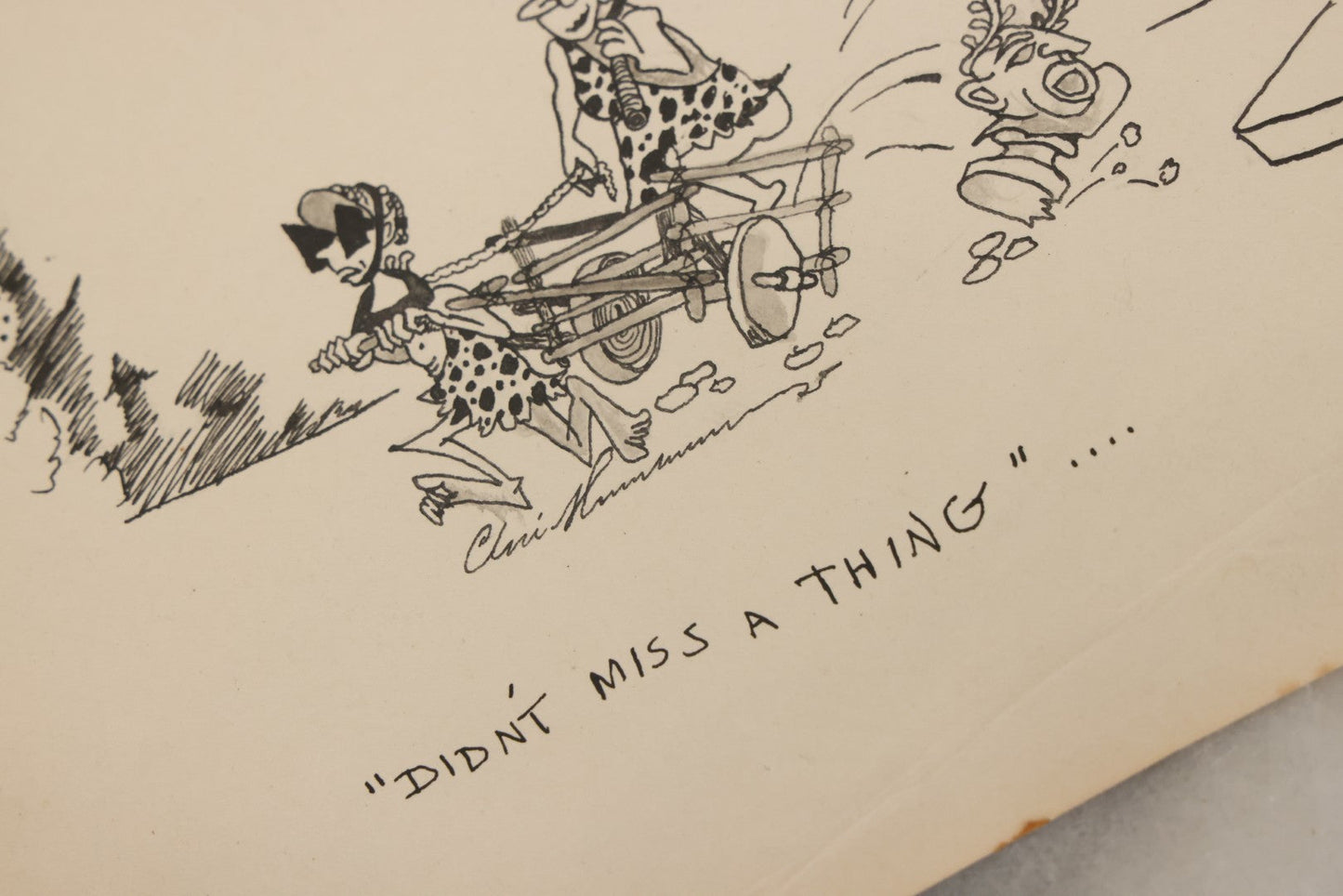 Lot 105 - Grouping Of Four Hand Drawn Illustrations On Paper Including Pen And Ink Of "Mr. Cain In Europe" And Pencil Drawings Of Knights And Sword Fights, Battle, Unsigned