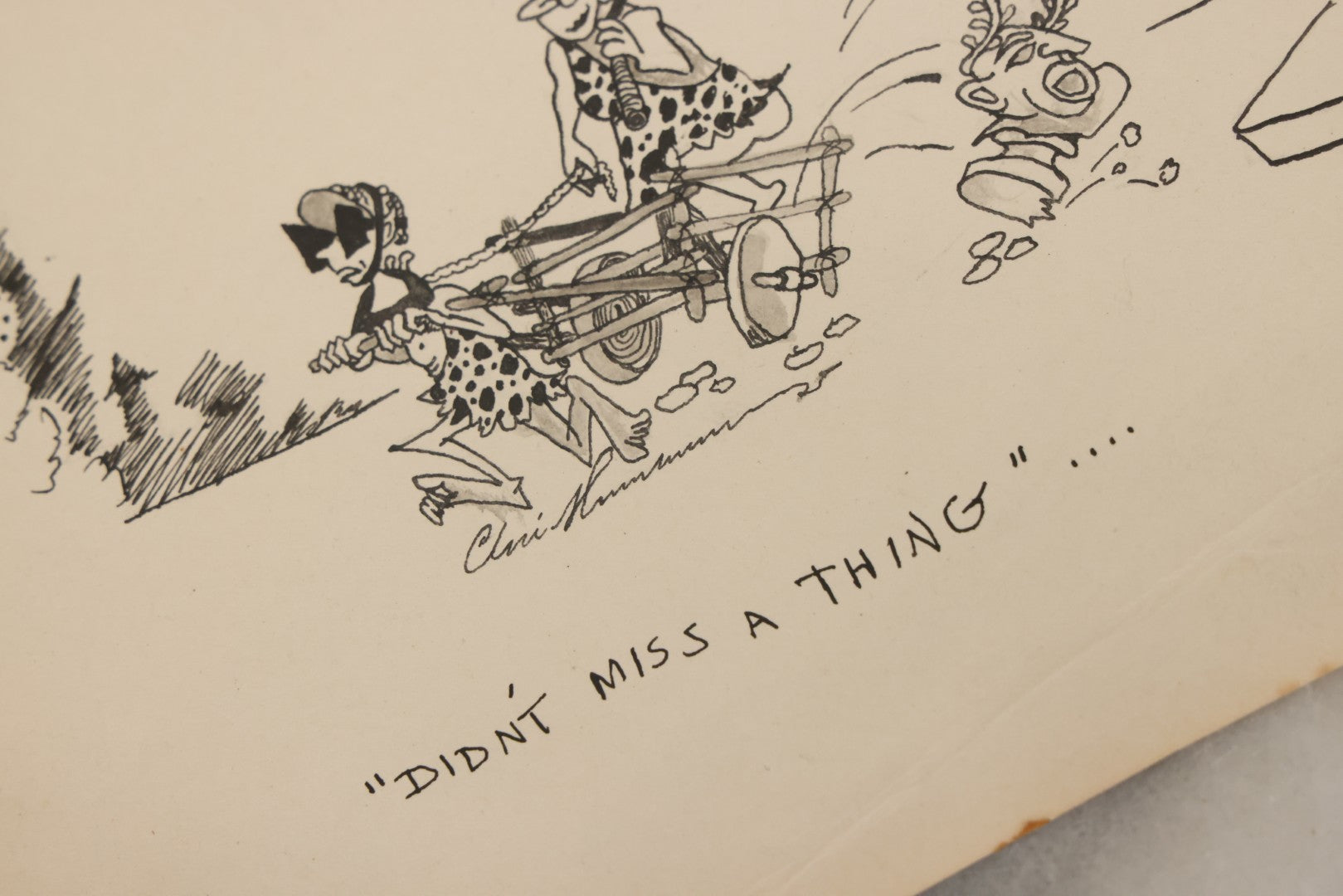 Lot 105 - Grouping Of Four Hand Drawn Illustrations On Paper Including Pen And Ink Of "Mr. Cain In Europe" And Pencil Drawings Of Knights And Sword Fights, Battle, Unsigned