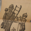 Lot 107 - Antique Ephemera Scrap, Novelty Caricature Cut And Fold With Comic Characters, Designs, Note Tears, Losses, As Found