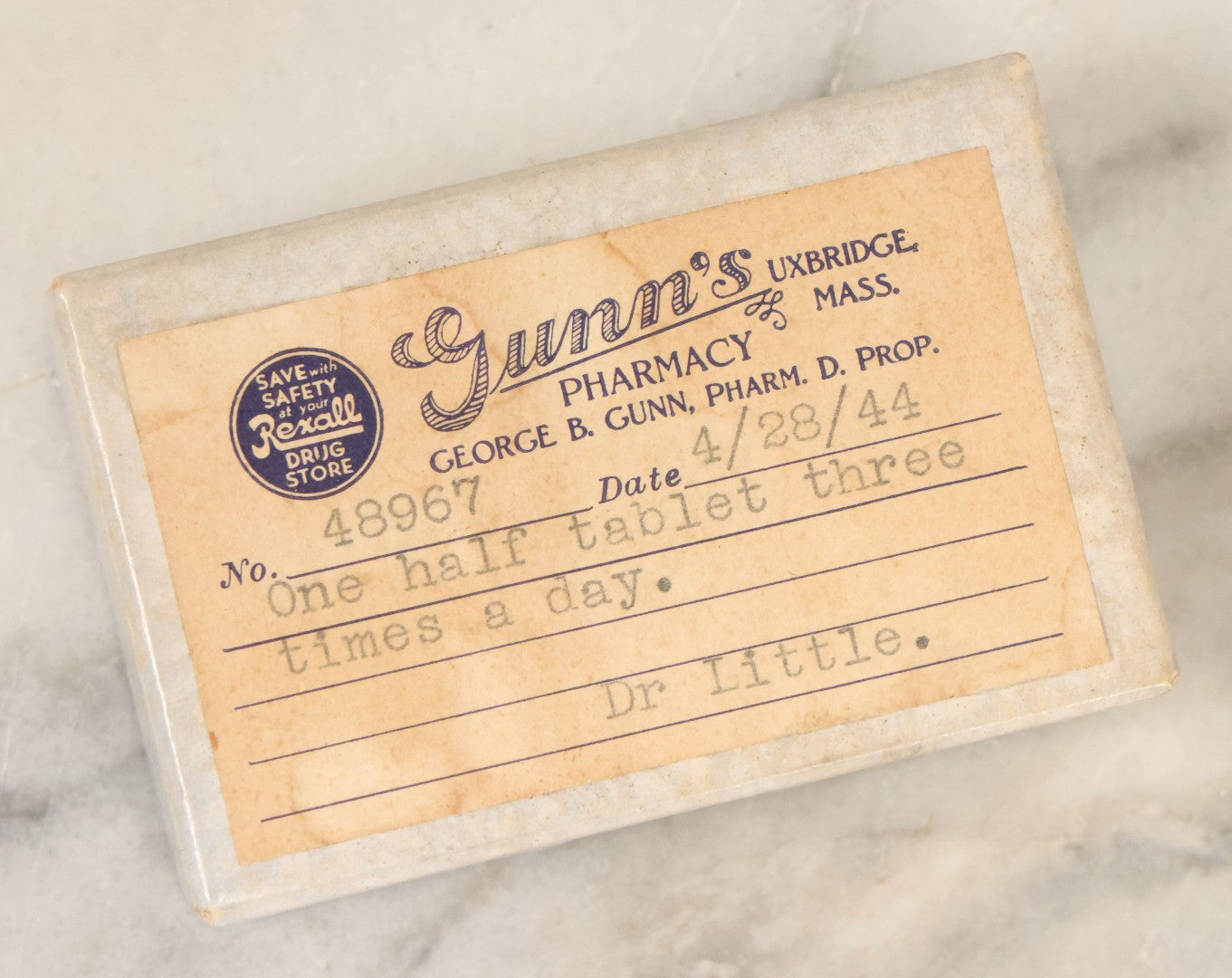 Lot 109 - Grouping Of 15+ Vintage Plastic Celluloid Charm Toys Novelties, Made In Japan, In Box From Gunn's Pharmacy, Uxbridge, Massachusetts, As Found