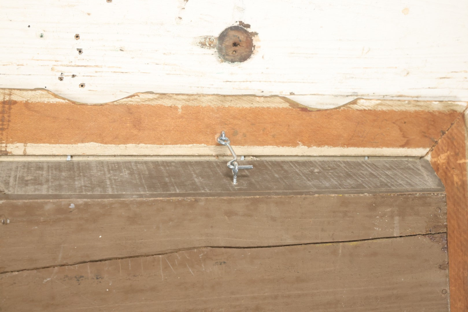 Lot 009 - Antique Victorian Wedding Commemoration Shadow Box With Lace Wedding Veil, Faux Floral Adornments, Cabinet Card Photograph Of Couple At Center, In Gesso Frame, 20-1/2" x 24-1/2" x 3-3/4"