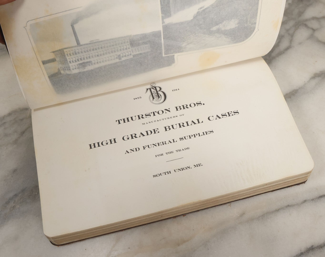 Lot 010 - Antique Thurston Bros. High Grade Burial Cases And Funeral Supplies Casket / Coffin Catalogue, Copyright 1914, South Union, Maine, Printed By Rochester Herald Co., Rochester, New York, 224 Pages