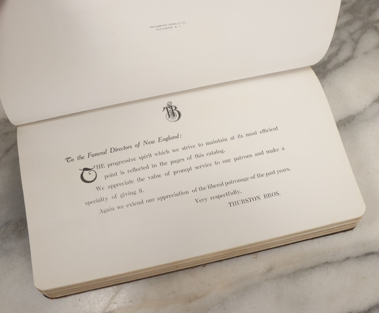 Lot 010 - Antique Thurston Bros. High Grade Burial Cases And Funeral Supplies Casket / Coffin Catalogue, Copyright 1914, South Union, Maine, Printed By Rochester Herald Co., Rochester, New York, 224 Pages