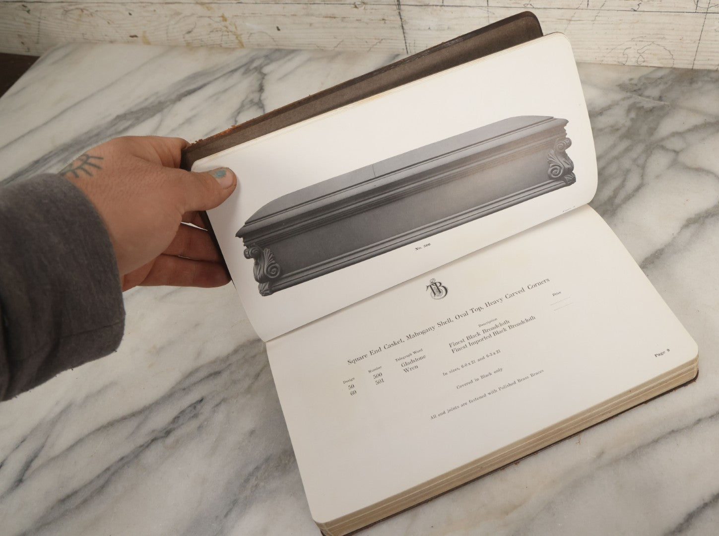 Lot 010 - Antique Thurston Bros. High Grade Burial Cases And Funeral Supplies Casket / Coffin Catalogue, Copyright 1914, South Union, Maine, Printed By Rochester Herald Co., Rochester, New York, 224 Pages