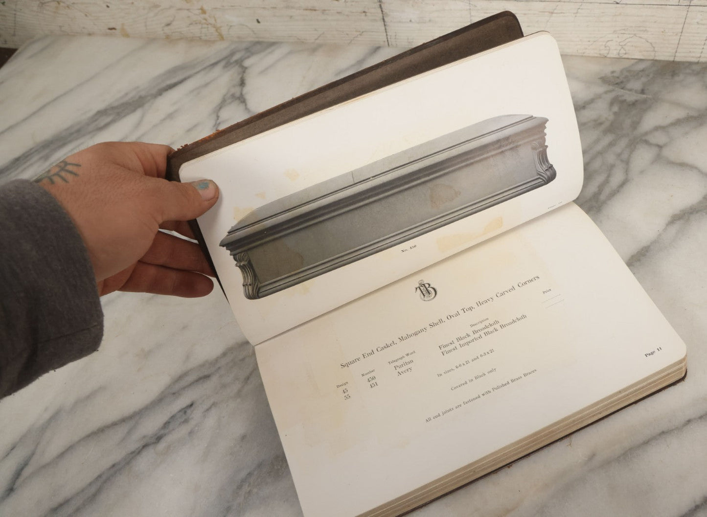 Lot 010 - Antique Thurston Bros. High Grade Burial Cases And Funeral Supplies Casket / Coffin Catalogue, Copyright 1914, South Union, Maine, Printed By Rochester Herald Co., Rochester, New York, 224 Pages