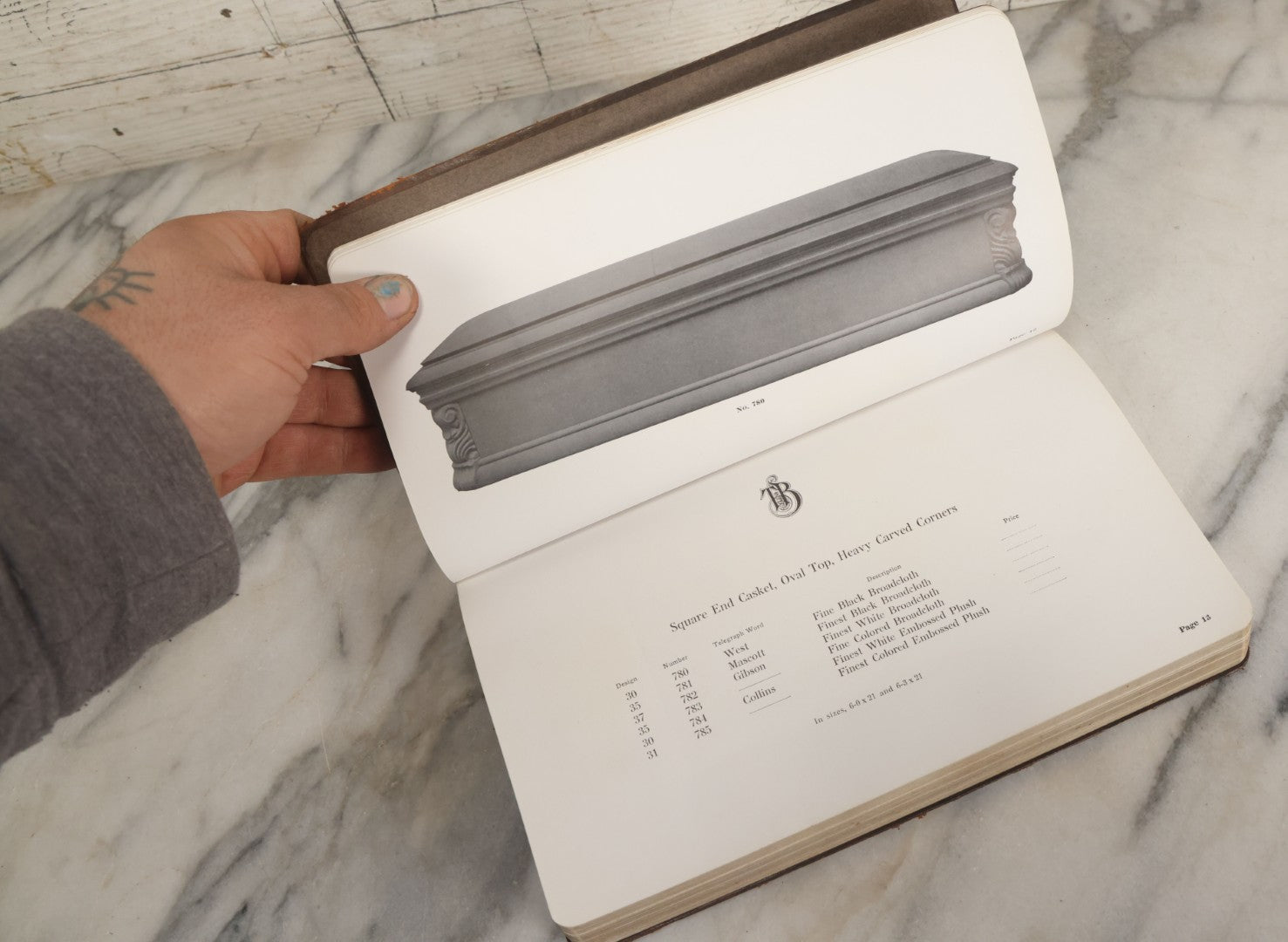 Lot 010 - Antique Thurston Bros. High Grade Burial Cases And Funeral Supplies Casket / Coffin Catalogue, Copyright 1914, South Union, Maine, Printed By Rochester Herald Co., Rochester, New York, 224 Pages