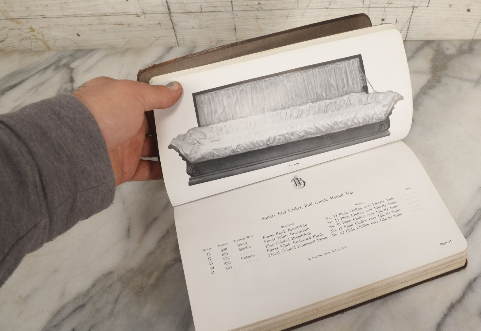 Lot 010 - Antique Thurston Bros. High Grade Burial Cases And Funeral Supplies Casket / Coffin Catalogue, Copyright 1914, South Union, Maine, Printed By Rochester Herald Co., Rochester, New York, 224 Pages