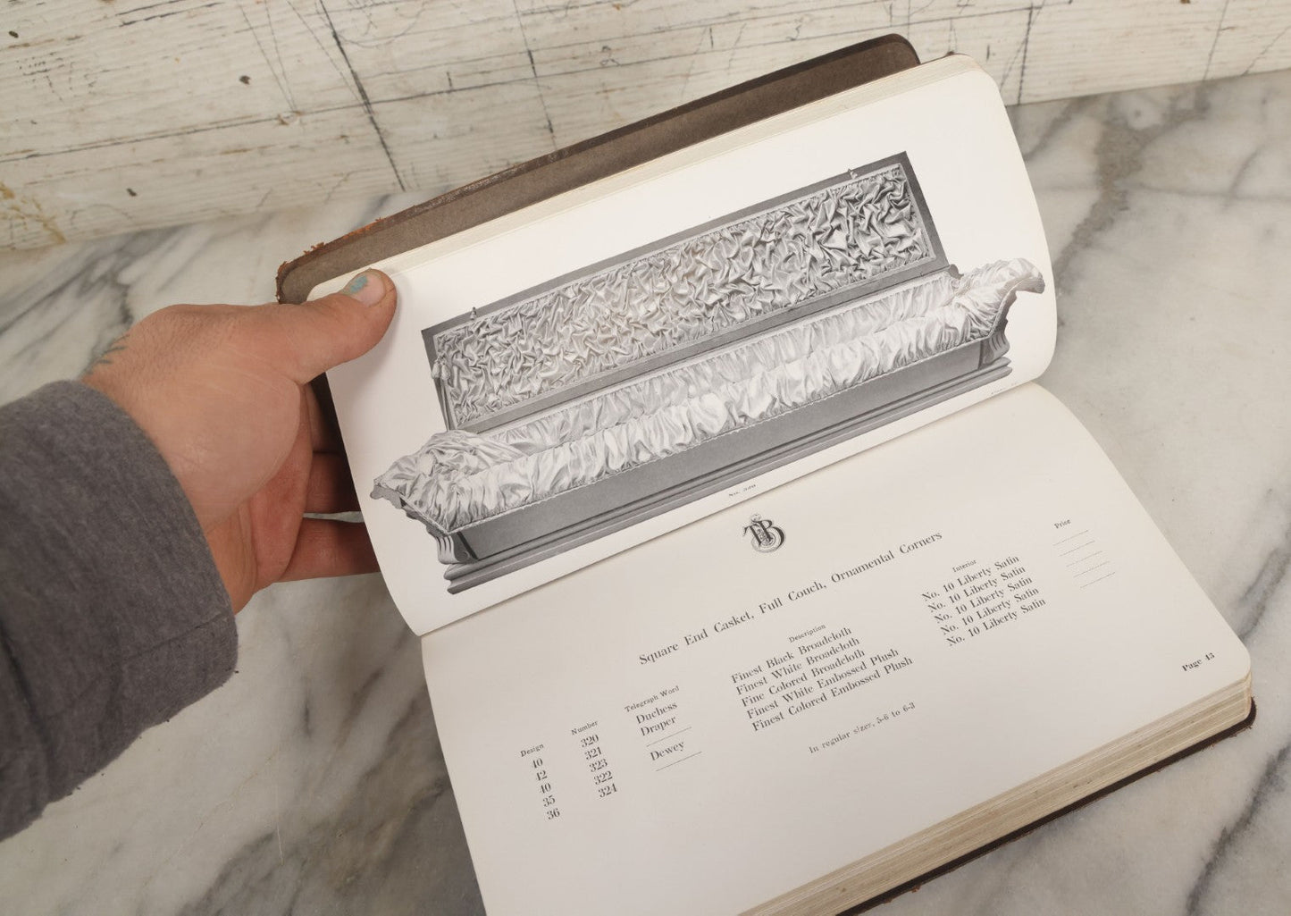 Lot 010 - Antique Thurston Bros. High Grade Burial Cases And Funeral Supplies Casket / Coffin Catalogue, Copyright 1914, South Union, Maine, Printed By Rochester Herald Co., Rochester, New York, 224 Pages