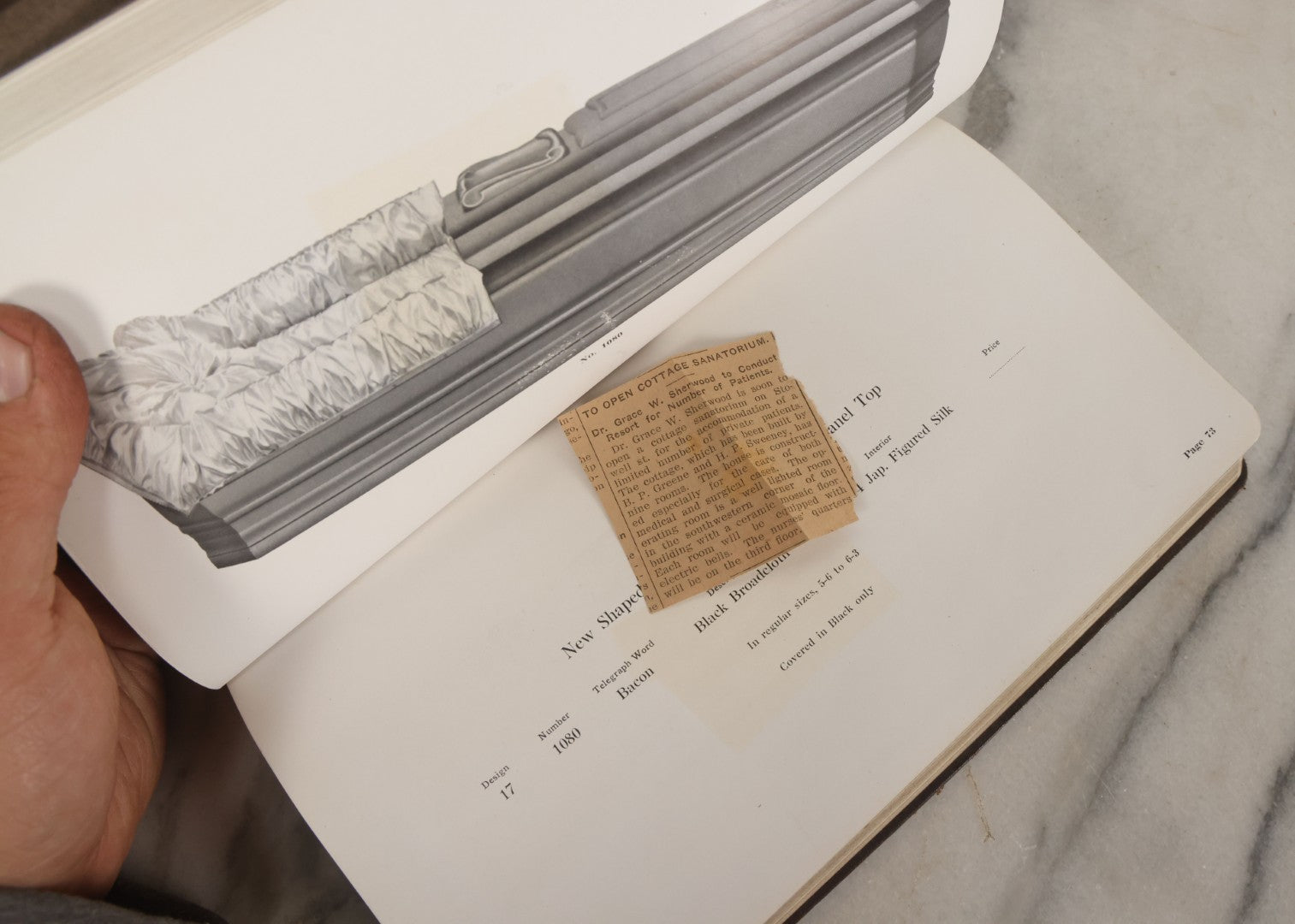 Lot 010 - Antique Thurston Bros. High Grade Burial Cases And Funeral Supplies Casket / Coffin Catalogue, Copyright 1914, South Union, Maine, Printed By Rochester Herald Co., Rochester, New York, 224 Pages