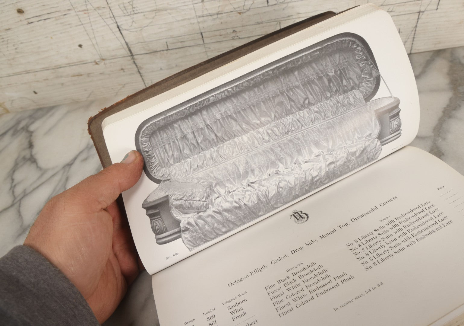 Lot 010 - Antique Thurston Bros. High Grade Burial Cases And Funeral Supplies Casket / Coffin Catalogue, Copyright 1914, South Union, Maine, Printed By Rochester Herald Co., Rochester, New York, 224 Pages