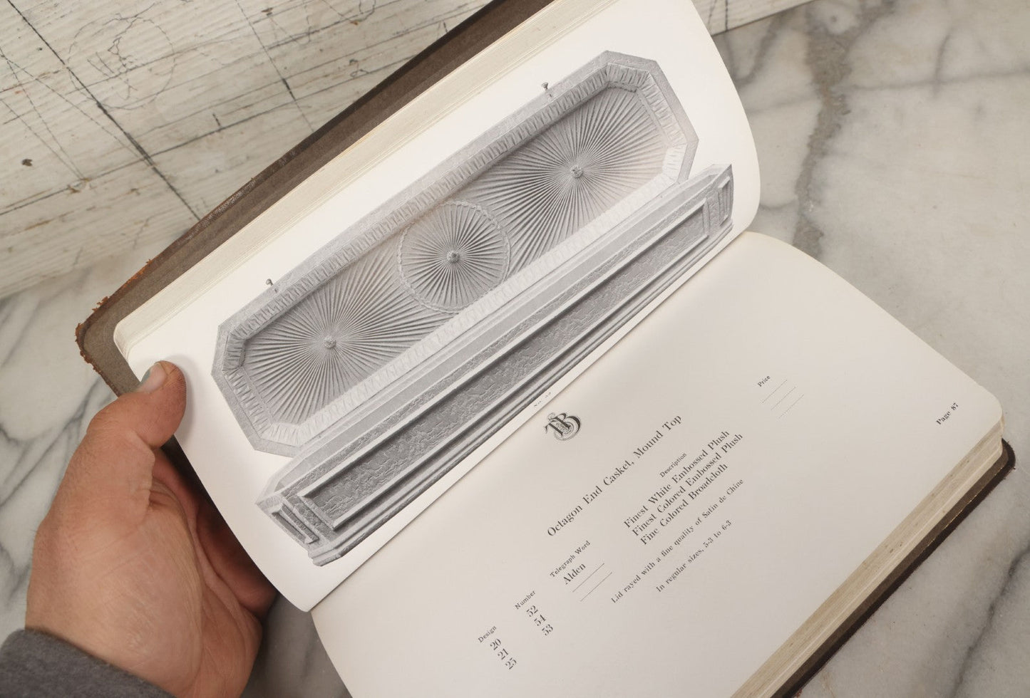 Lot 010 - Antique Thurston Bros. High Grade Burial Cases And Funeral Supplies Casket / Coffin Catalogue, Copyright 1914, South Union, Maine, Printed By Rochester Herald Co., Rochester, New York, 224 Pages