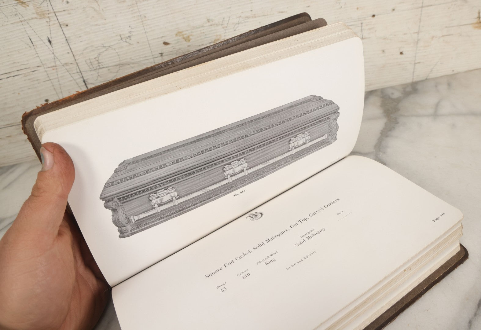 Lot 010 - Antique Thurston Bros. High Grade Burial Cases And Funeral Supplies Casket / Coffin Catalogue, Copyright 1914, South Union, Maine, Printed By Rochester Herald Co., Rochester, New York, 224 Pages