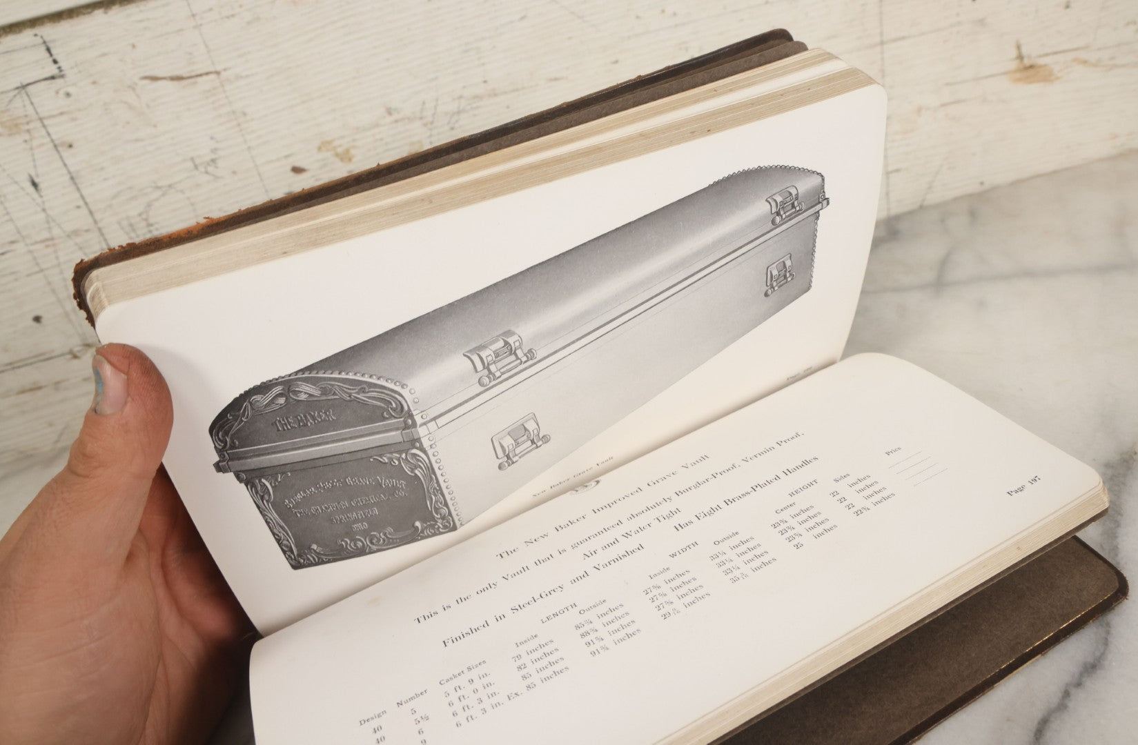 Lot 010 - Antique Thurston Bros. High Grade Burial Cases And Funeral Supplies Casket / Coffin Catalogue, Copyright 1914, South Union, Maine, Printed By Rochester Herald Co., Rochester, New York, 224 Pages