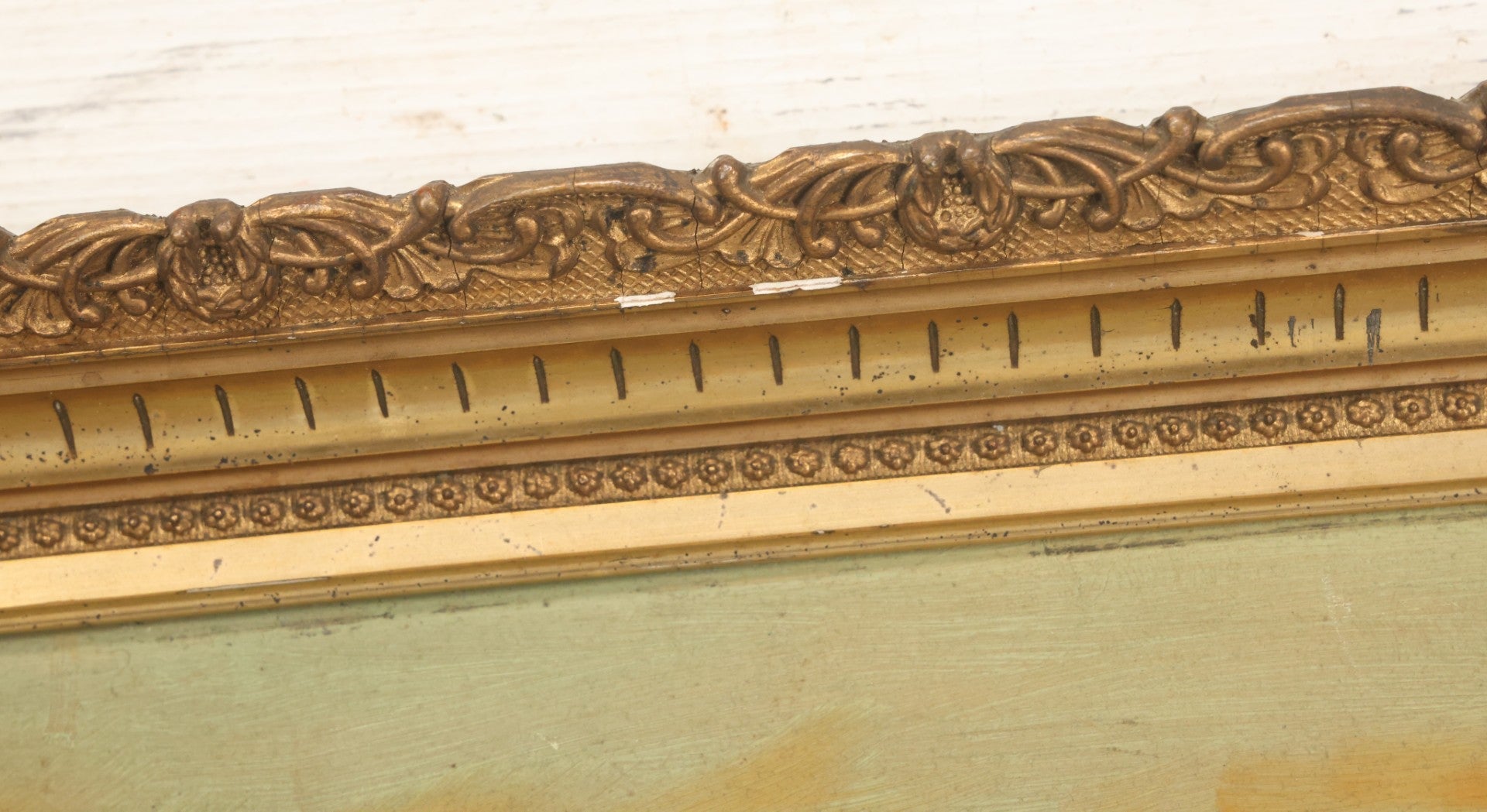 Lot 012 - Antique Oil On Board Painting Of A Winter Country Scene, House At Sunset, Yellow Sky, Barren Trees, 21-/34" x 15-3/4"