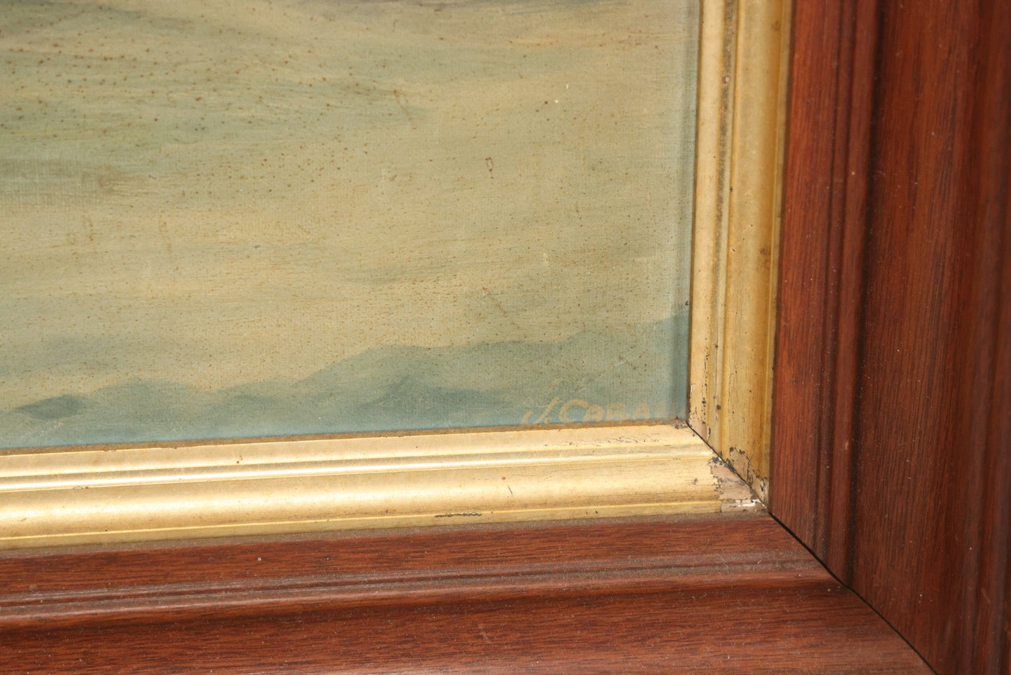 Lot 013 - Vintage Oil On Board Painting Of A Winter Country Scene In The Evening, Titled "December's Twilight," Artist Signed John B. Cabana, Jr., 1962, New Castle, New Hampshire 14-5/8" x 12-3/4"