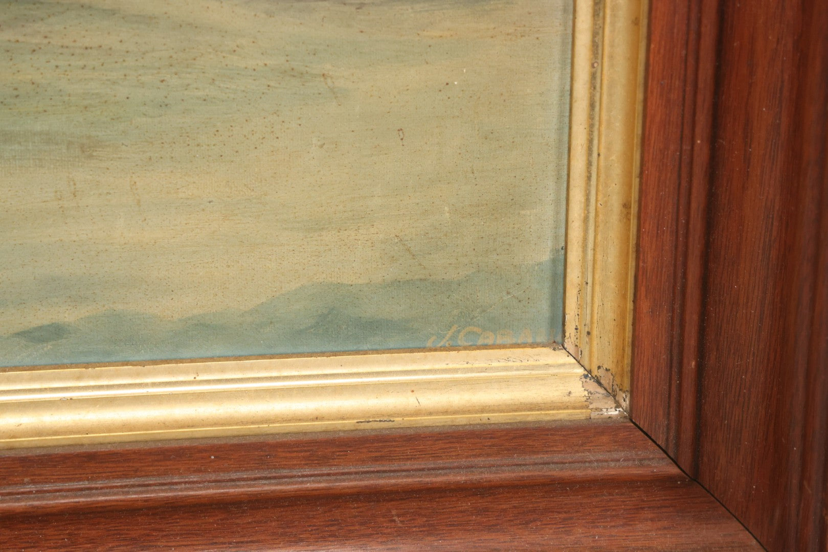 Lot 013 - Vintage Oil On Board Painting Of A Winter Country Scene In The Evening, Titled "December's Twilight," Artist Signed John B. Cabana, Jr., 1962, New Castle, New Hampshire 14-5/8" x 12-3/4"