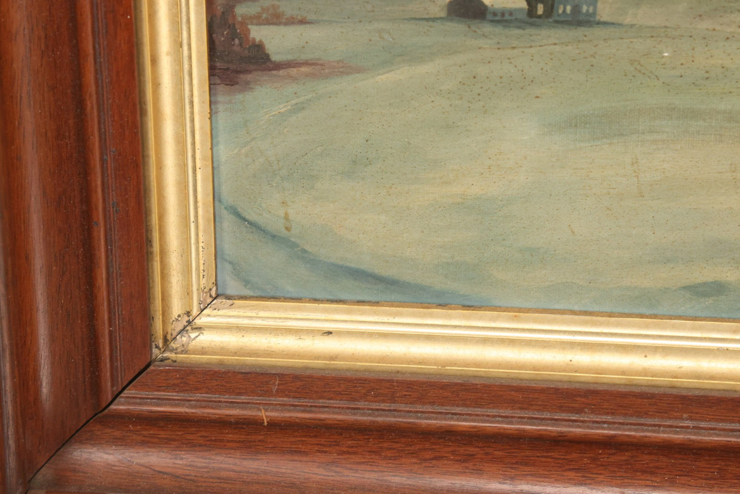 Lot 013 - Vintage Oil On Board Painting Of A Winter Country Scene In The Evening, Titled "December's Twilight," Artist Signed John B. Cabana, Jr., 1962, New Castle, New Hampshire 14-5/8" x 12-3/4"