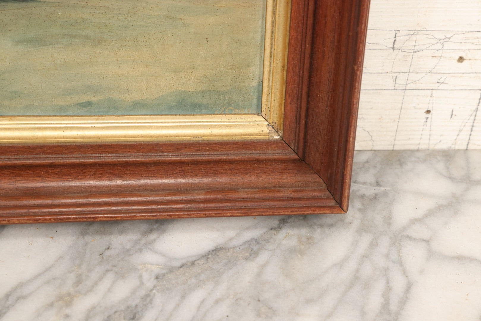 Lot 013 - Vintage Oil On Board Painting Of A Winter Country Scene In The Evening, Titled "December's Twilight," Artist Signed John B. Cabana, Jr., 1962, New Castle, New Hampshire 14-5/8" x 12-3/4"