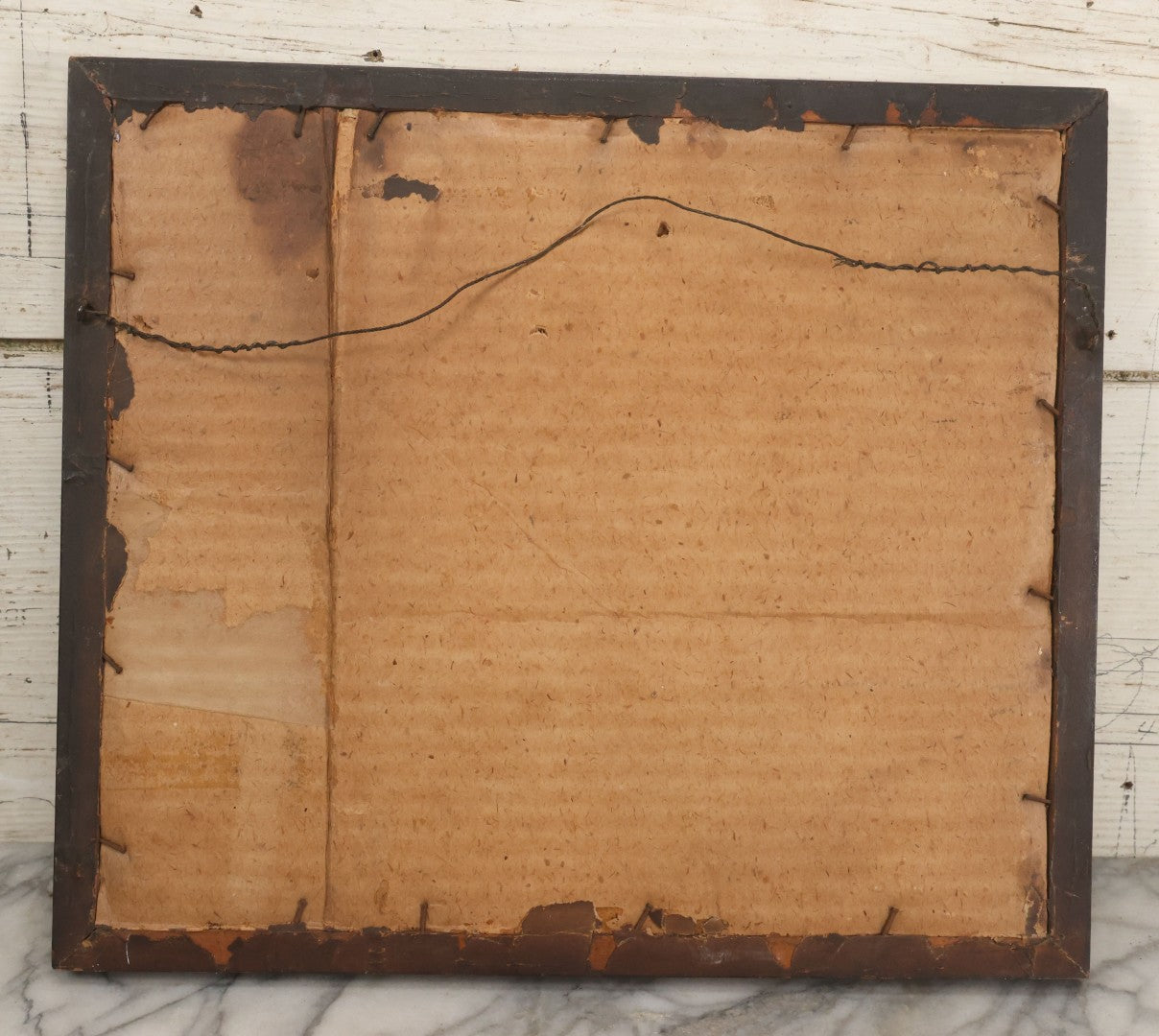 Lot 020 - Antique Boarded Photograph In Frame Of "The 'Wrecking Crew' Of The New York," 1915, Occupational Photos Of Navy Sailors Posing On Ship, With Tools Of The Trade, U.S.S. New York (BB-34), 15-5/8" x 13-5/8"