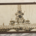 Lot 021 - Antique Framed Photograph Of The Crew Of A U.S. Navy Battleship With Sailors And Officers On Deck, With Gun Turret, 20-1/2" x 12-1/4"