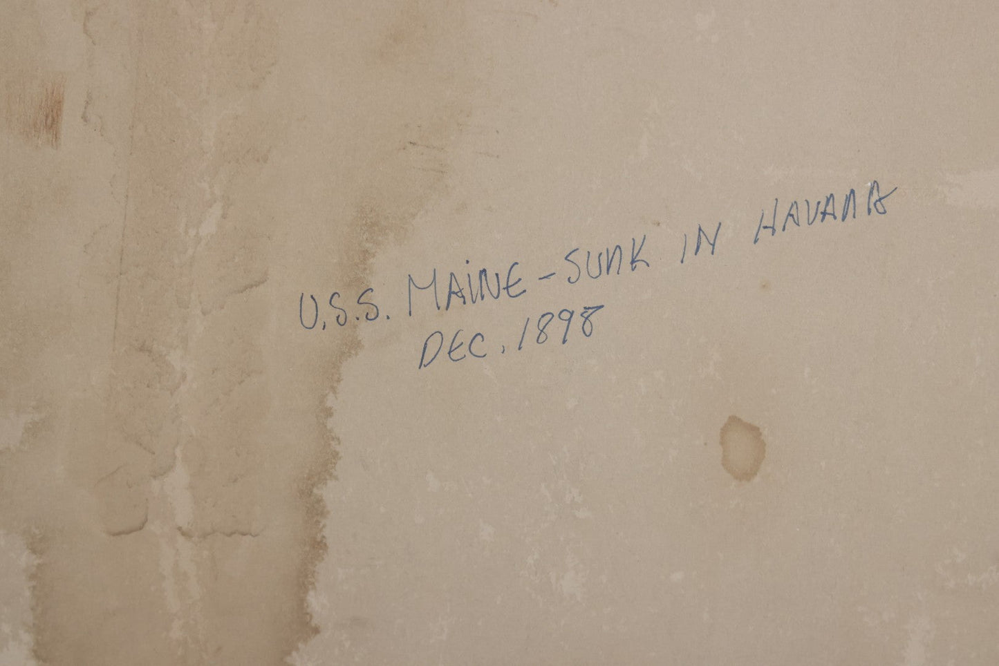 Lot 022 - Antique Boarded Photograph Of The Aftermath Of The Sinking Of The U.S.S. Maine, Havana Harbor, Cuba, 1898, Event That Sparked The Spanish-American War, 17" x 13-1/4"