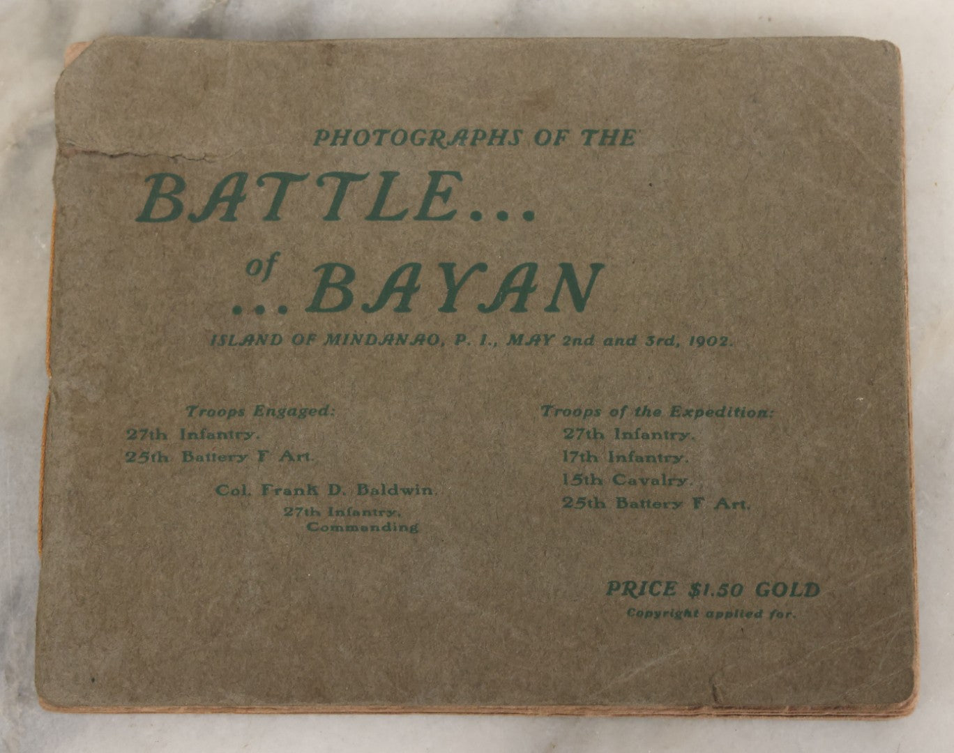 Lot 023 - Antique Photograph Booklet Album Of Photographs Of The Battle Of Bayan, Island Of Mindanao, Philippines, 1902, With 26 Photos