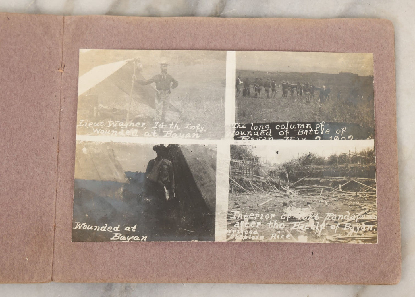 Lot 023 - Antique Photograph Booklet Album Of Photographs Of The Battle Of Bayan, Island Of Mindanao, Philippines, 1902, With 26 Photos