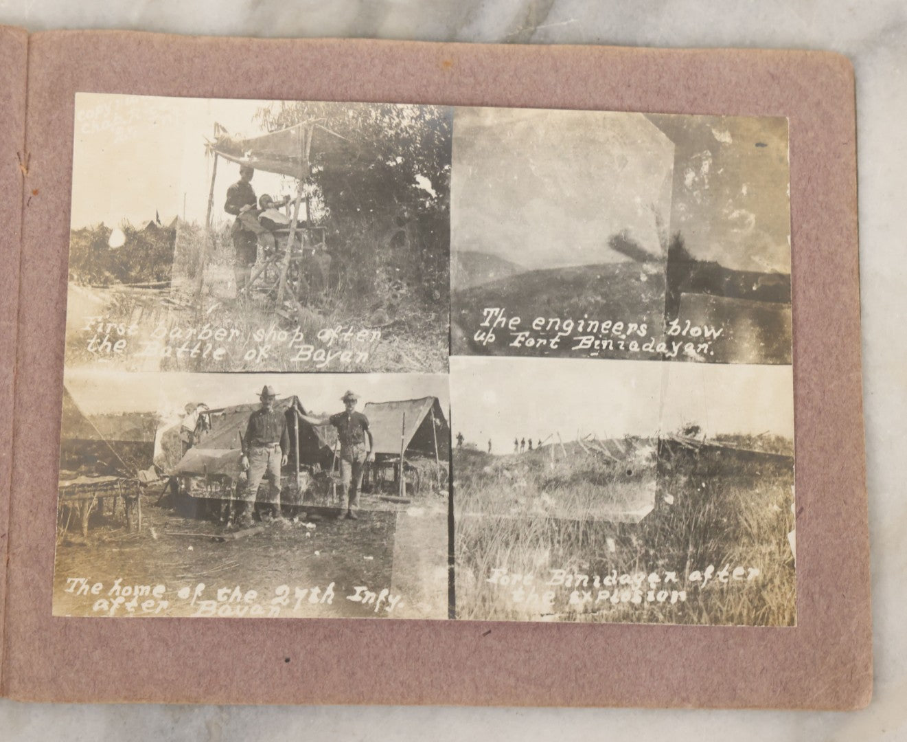 Lot 023 - Antique Photograph Booklet Album Of Photographs Of The Battle Of Bayan, Island Of Mindanao, Philippines, 1902, With 26 Photos