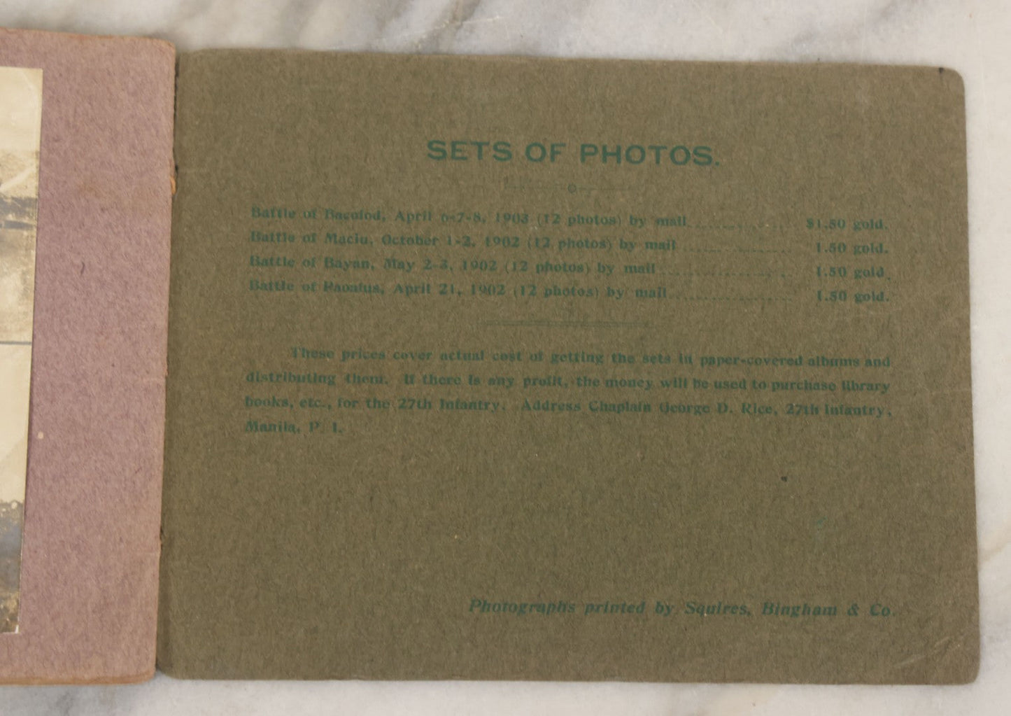 Lot 023 - Antique Photograph Booklet Album Of Photographs Of The Battle Of Bayan, Island Of Mindanao, Philippines, 1902, With 26 Photos