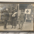 Lot 024 - Antique Framed Photograph Of Red Cross Volunteers Soliciting Donations, Support, Including Boy Scout Identified As William Bell, Circa 1916, 14-1/8" x 11-1/4"