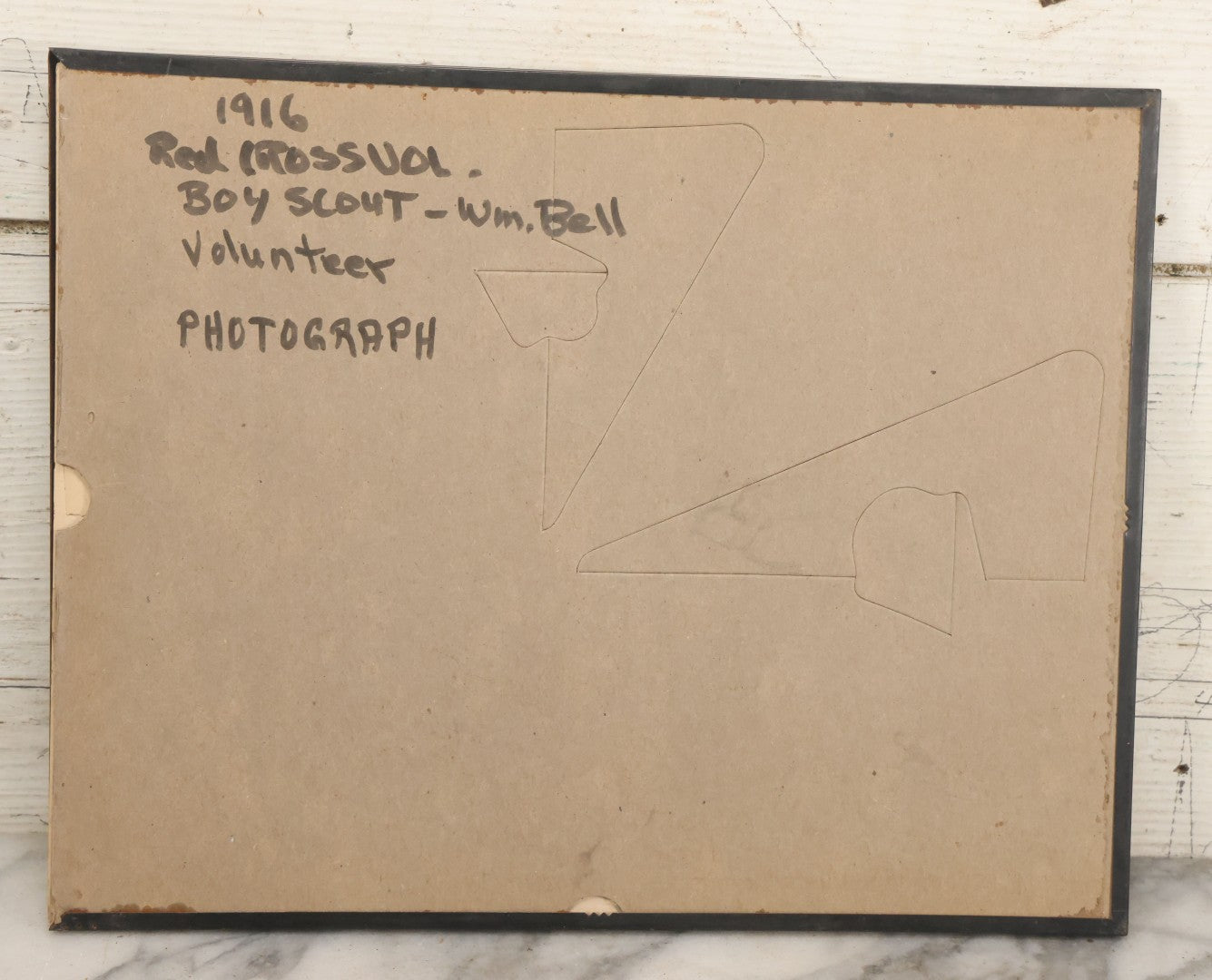 Lot 024 - Antique Framed Photograph Of Red Cross Volunteers Soliciting Donations, Support, Including Boy Scout Identified As William Bell, Circa 1916, 14-1/8" x 11-1/4"