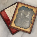 Lot 025 - Antique 1/4 Plate Daguerreotype Photograph Of William Dickerman And Caroline Eliza Mayhew, Married December 25th, 1839, With Other Biographical Dates, In Full Split Leatherette Union Case