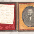 Lot 027 - Antique 1/6th Plate Daguerreotype Photograph Of Leverett Dickerman, Born 1779, Died 1861, In Full Intact Leatherette Union Case, Husband Of Pamelia
