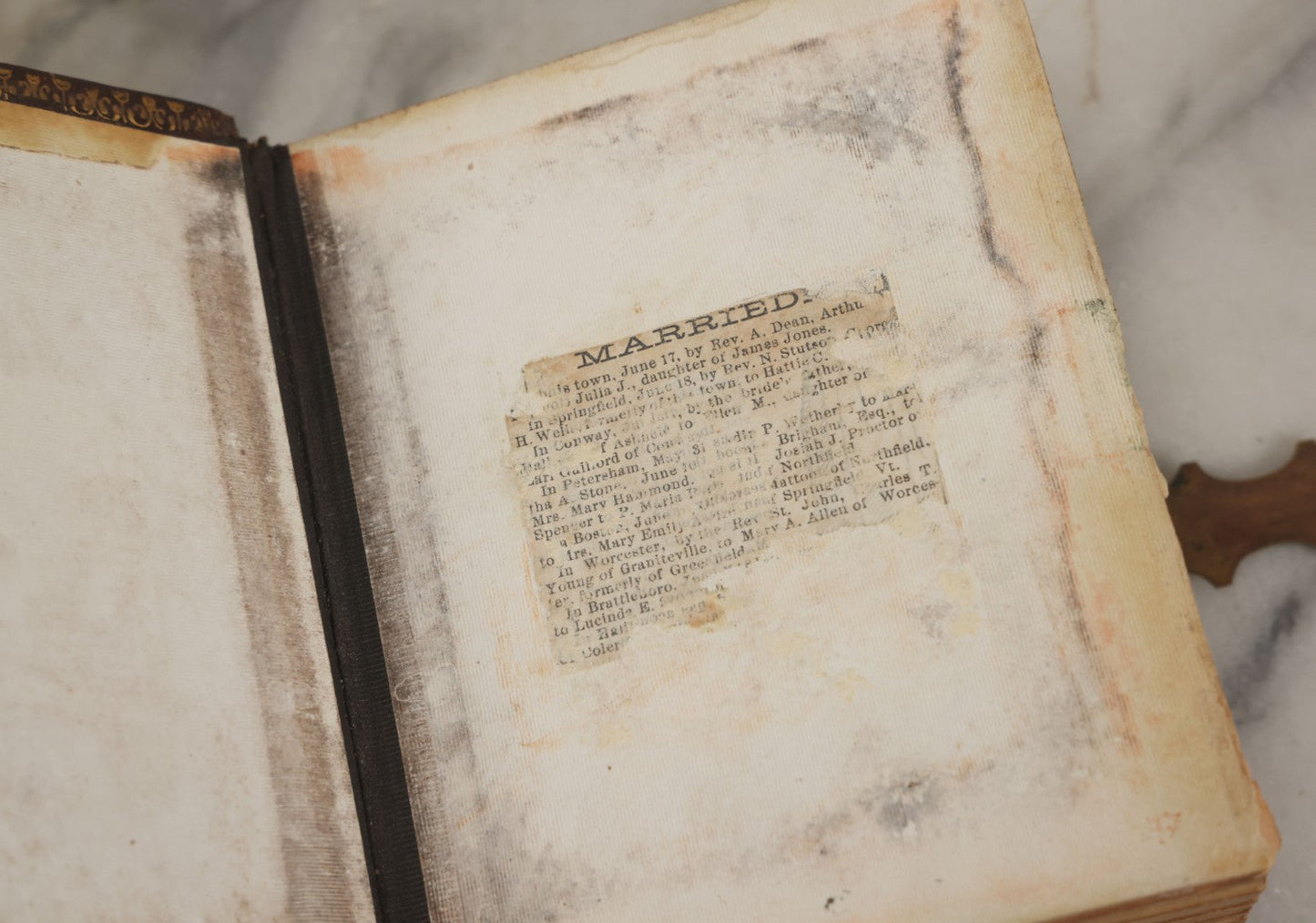 Lot 030 - Antique 19th Century Family Photo Album With Photographs Of The Dickerman, Palmer, And Mayhew Family, With 25 Carte De Visite C.D.V. Photographs And 10 Tintype Photographs, Note Binding Wear, Loosening